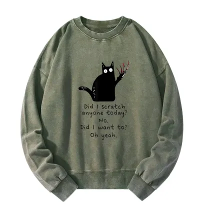 Tokyo-Tiger Cats With Sharp Claws Washed Sweatshirt