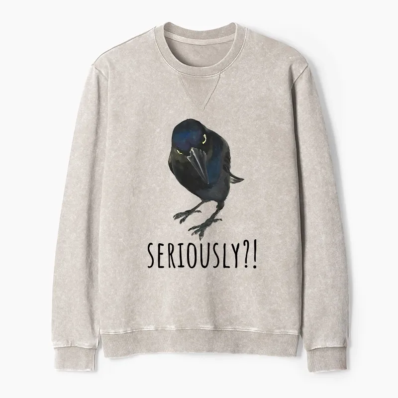 Tokyo-Tiger Raven's Question Washed Terry Sweatshirt