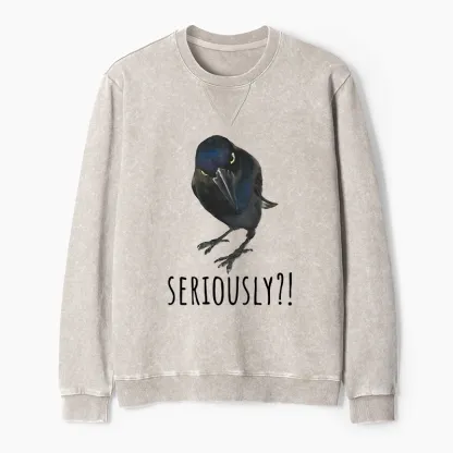 Tokyo-Tiger Raven's Question Washed Terry Sweatshirt