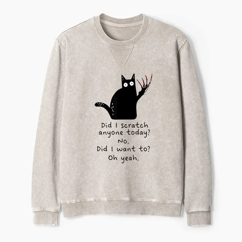 Tokyo-Tiger Cats With Sharp Claws Washed Terry Sweatshirt