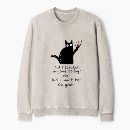 Tokyo-Tiger Cats With Sharp Claws Washed Terry Sweatshirt