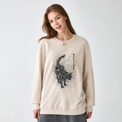 Tokyo-Tiger In The Spectrum Of Cats Washed Terry Sweatshirt