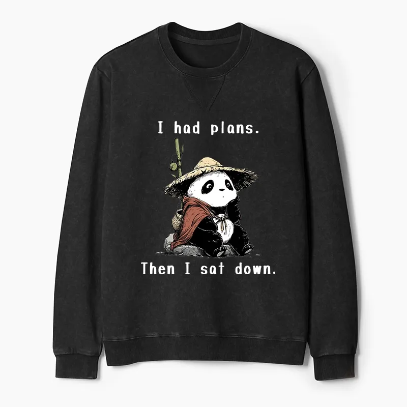 Tokyo-Tiger The Maybe Later Panda Washed Terry Sweatshirt