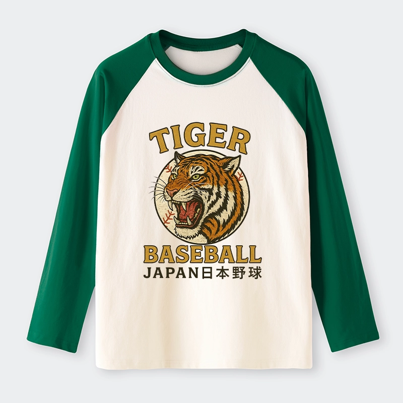 Tokyo-Tiger Osaka Japan Baseball Team Raglan Long Sleeve T-shirt