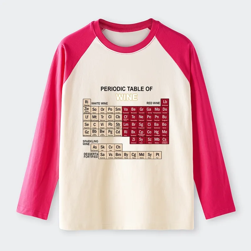 Tokyo-Tiger Table of Elements of Wine Raglan Long Sleeve T-shirt