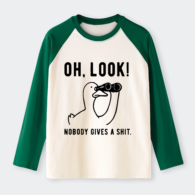 Tokyo-Tiger No One Cares About The Duck Raglan Long Sleeve T-shirt