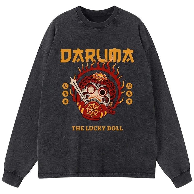 Tokyo-Tiger The Lucky Doll Washed Long Sleeve T-Shirt Sale