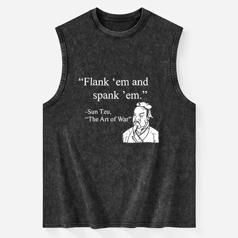 Tokyo-Tiger The Art Of War Funny Washed Tank