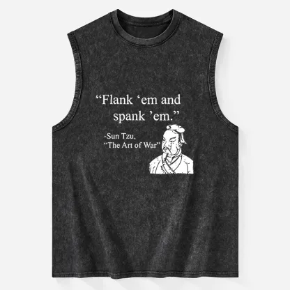 Tokyo-Tiger The Art Of War Funny Washed Tank