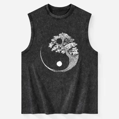 Tokyo-Tiger Yin-Yang Tai Chi Tree Washed Tank