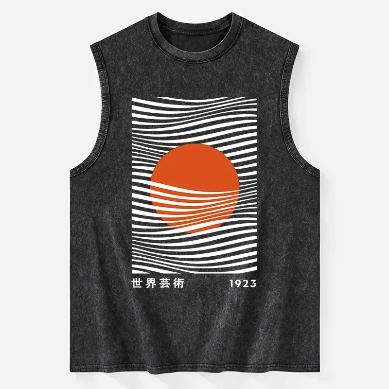 Tokyo-Tiger Minimalist Art Sun Washed Tank