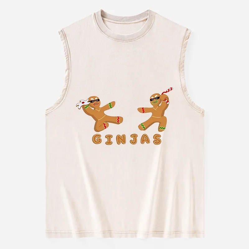 Tokyo-Tiger Gingerbread Ninja Washed Tank
