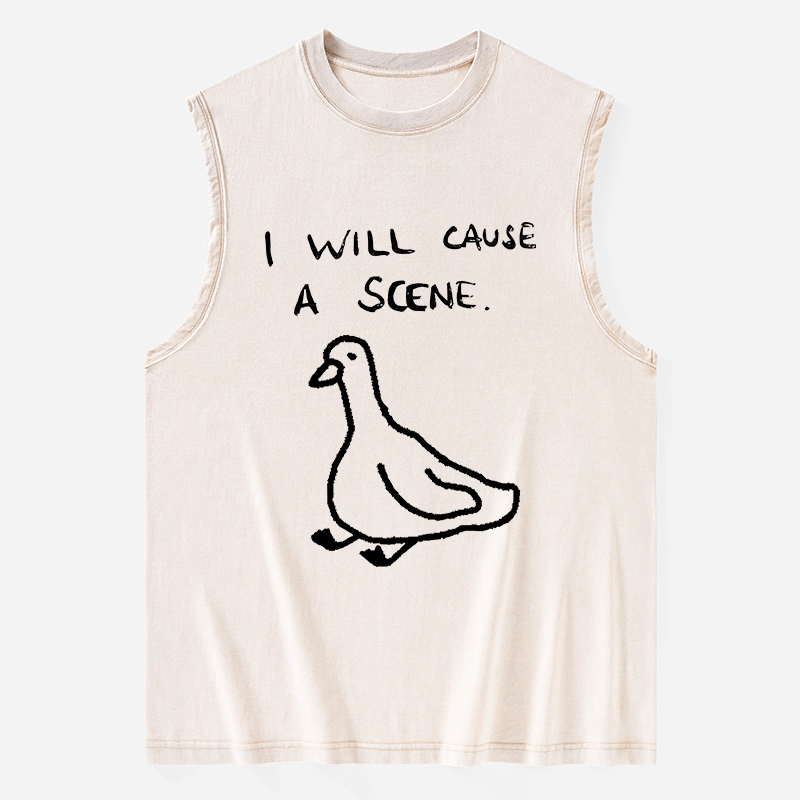 Tokyo-Tiger Stupid Goose Funny Japan Retro Washed Tank