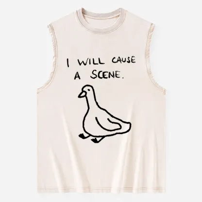 Tokyo-Tiger Stupid Goose Funny Japan Retro Washed Tank