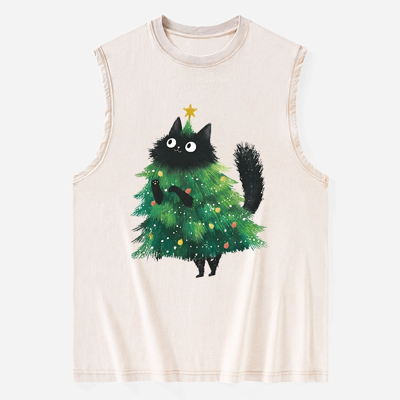 Tokyo-Tiger Christmas Tree Cat Japan Washed Tank