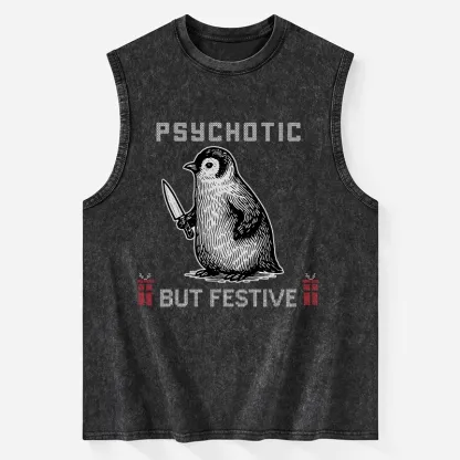 Tokyo-Tiger Overstimulated but Festive Christmas Washed Tank