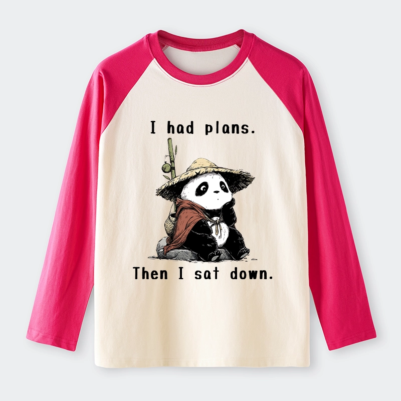 Tokyo-Tiger The Maybe Later Panda Raglan Long Sleeve T-shirt