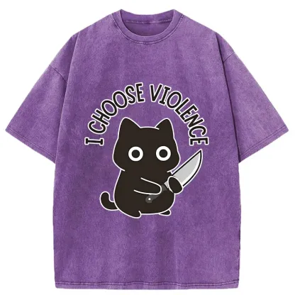 Tokyo-Tiger Threat Of The Black Cat Washed T-Shirt
