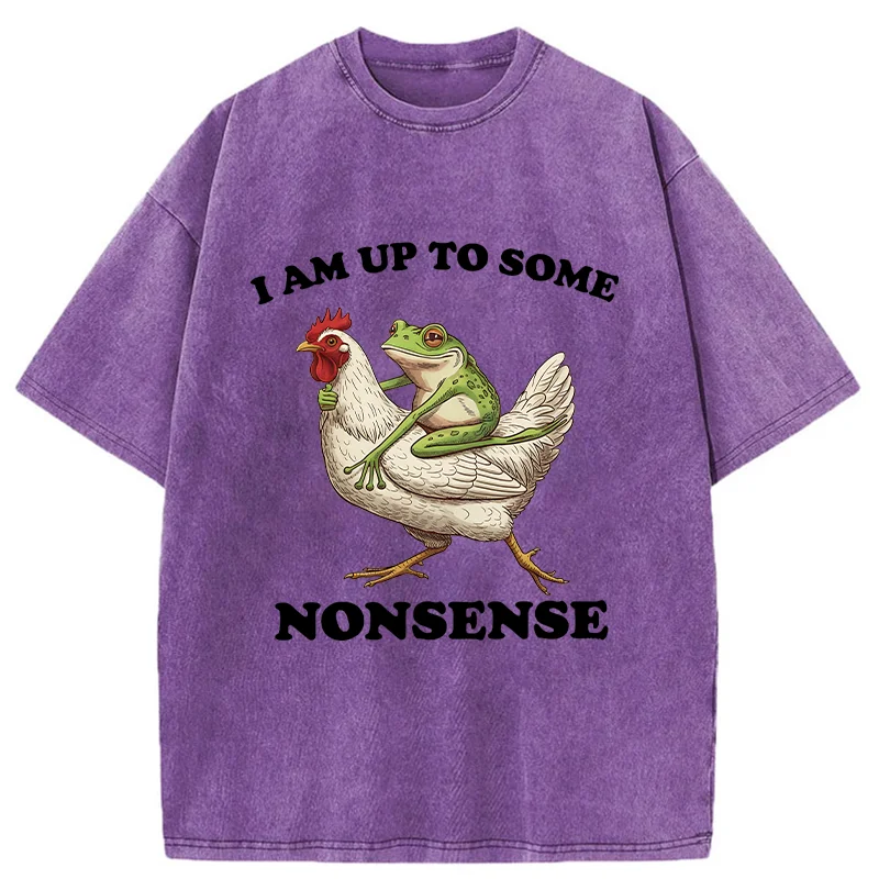 Tokyo-Tiger Frog Riding A Chicken Washed T-Shirt