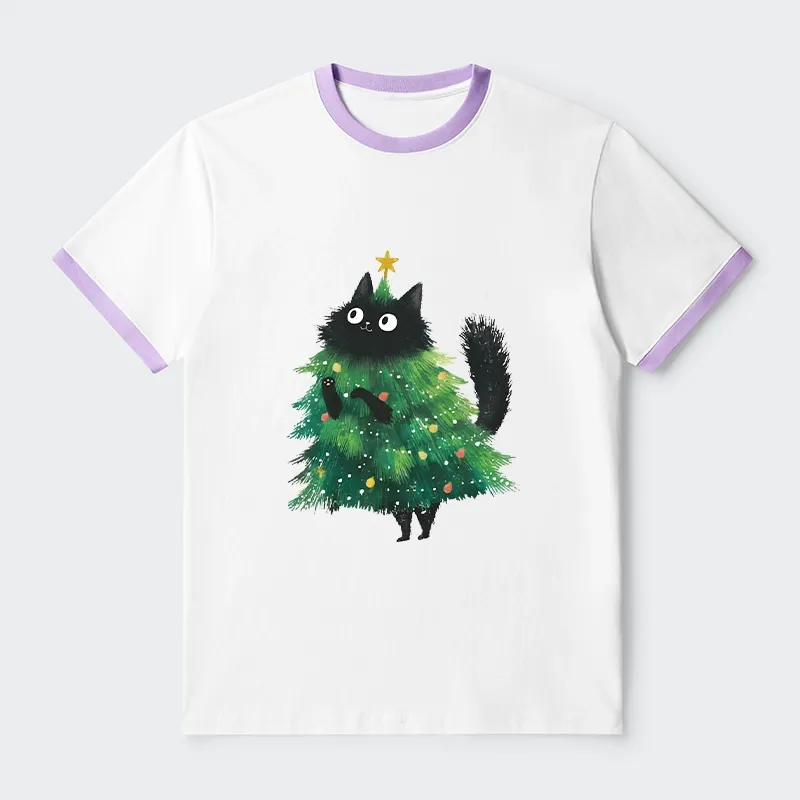 Tokyo-Tiger Christmas Tree Cat Japan Trim T-Shirt