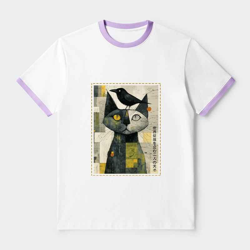 Tokyo-Tiger The Cat And The Crow Are Planning To Rule The World Trim T-Shirt