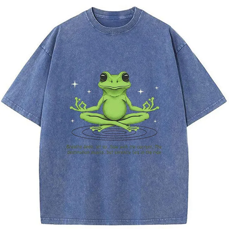 Tokyo-Tiger Zen Frog Japan Washed T-Shirt
