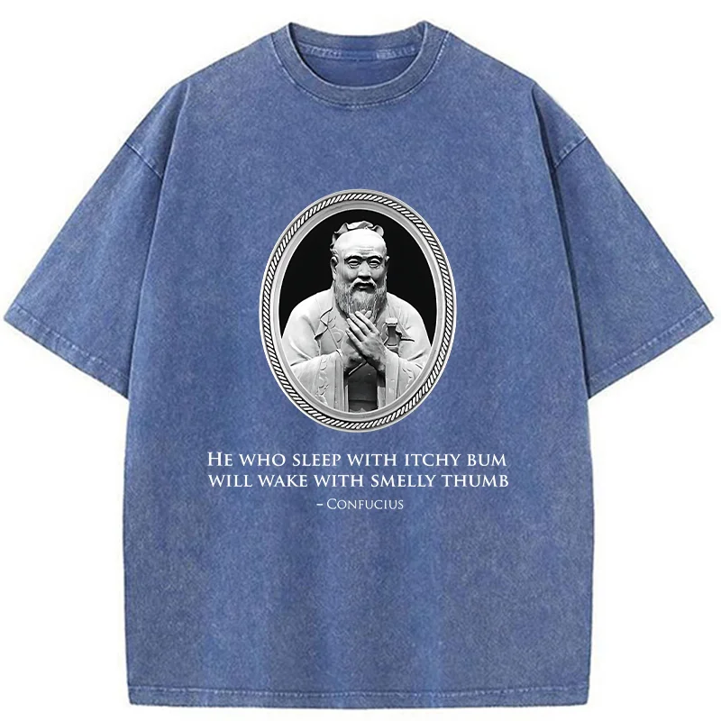 Tokyo-Tiger Funny Quotes From Confucius Washed T-Shirt
