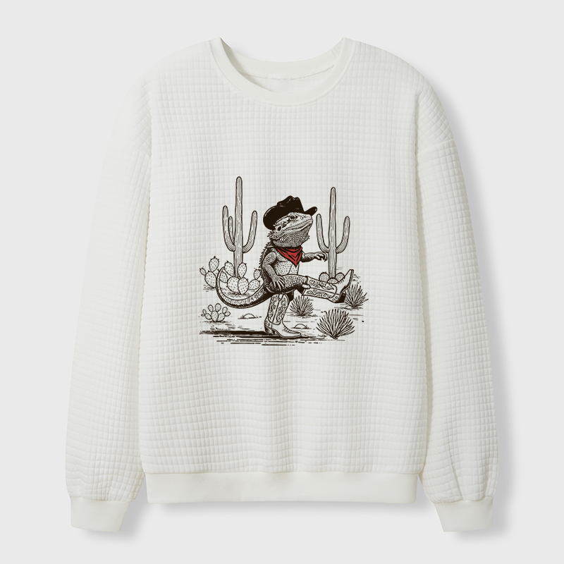 Tokyo-Tiger Cowboy Of The Desert Waffle Sweatshirt