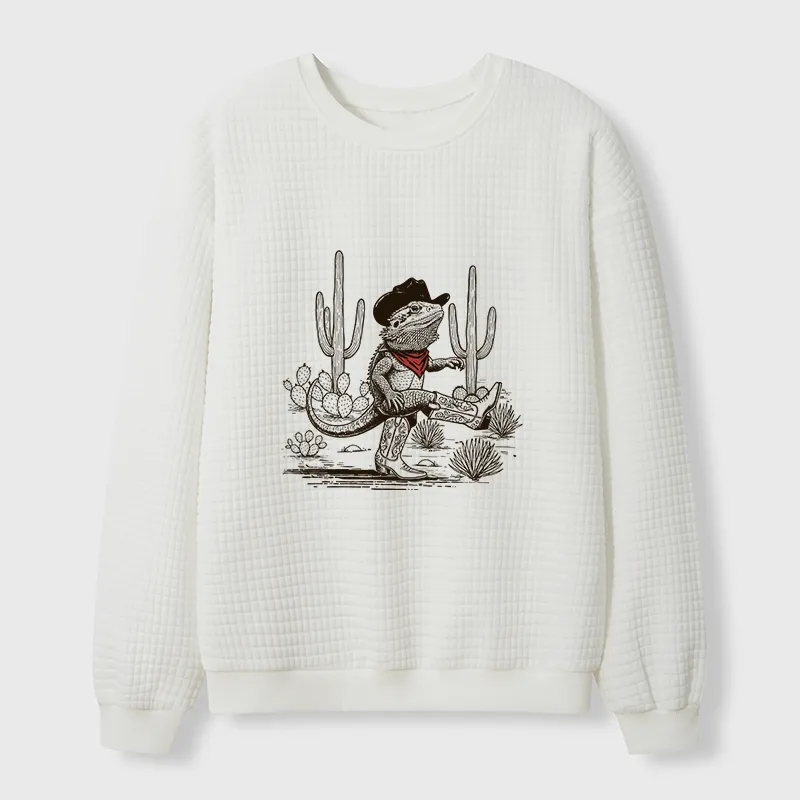 Tokyo-Tiger Cowboy Of The Desert Waffle Sweatshirt