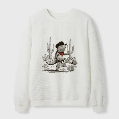 Tokyo-Tiger Cowboy Of The Desert Waffle Sweatshirt