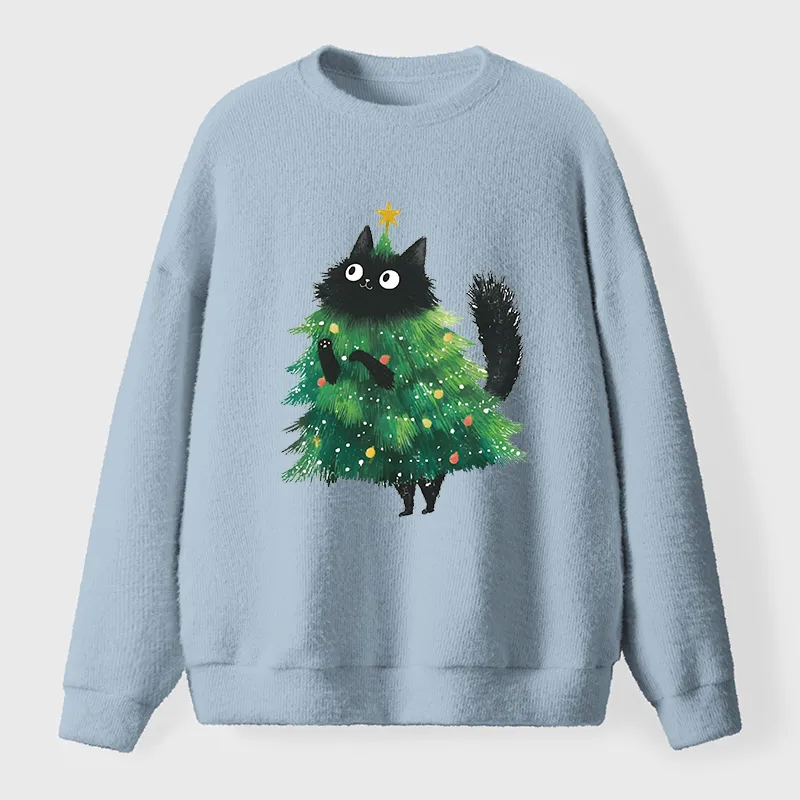 Tokyo-Tiger Christmas Tree Cat Japan Fuzzy Sweatshirt