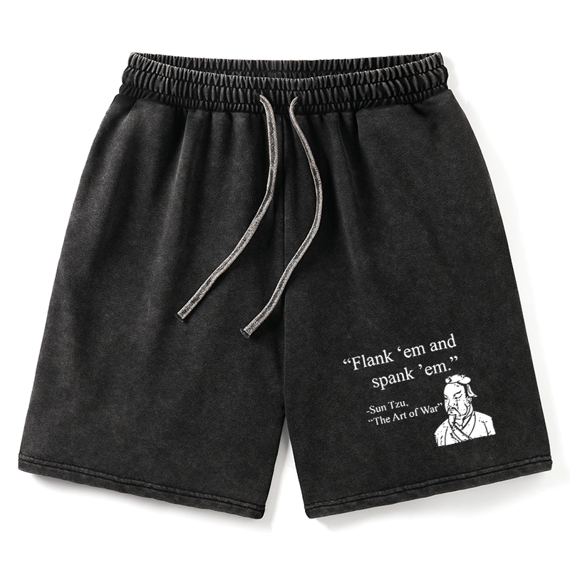 Tokyo-Tiger The Art Of War Funny Washed Shorts