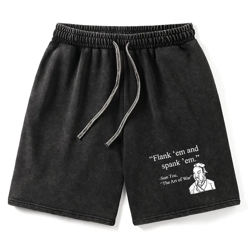 Tokyo-Tiger The Art Of War Funny Washed Shorts