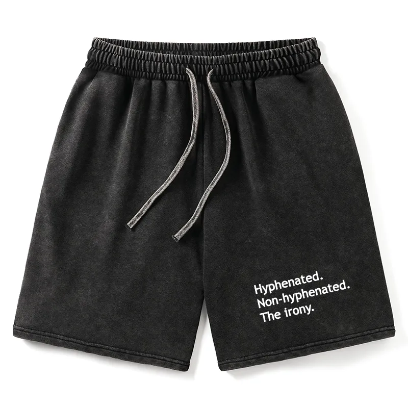 Tokyo-Tiger Hyphenated Funny Washed Shorts