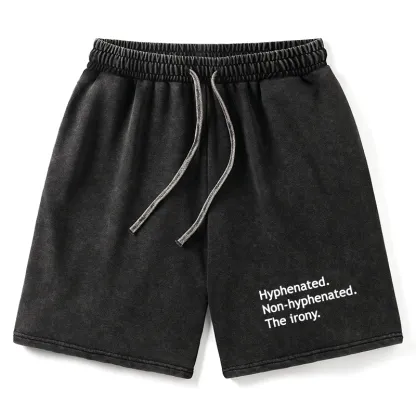 Tokyo-Tiger Hyphenated Funny Washed Shorts