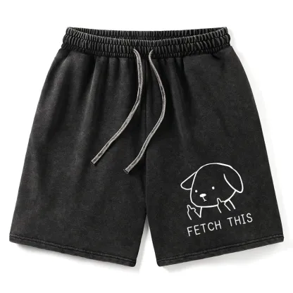 Tokyo-Tiger Fetch This Dog Washed Shorts