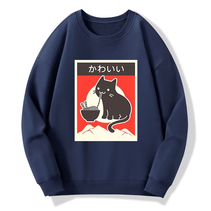 Tokyo-Tiger "Kawaii" Vintage Style Japenese Ramen Cat Sweatshirt-tokyo-tiger