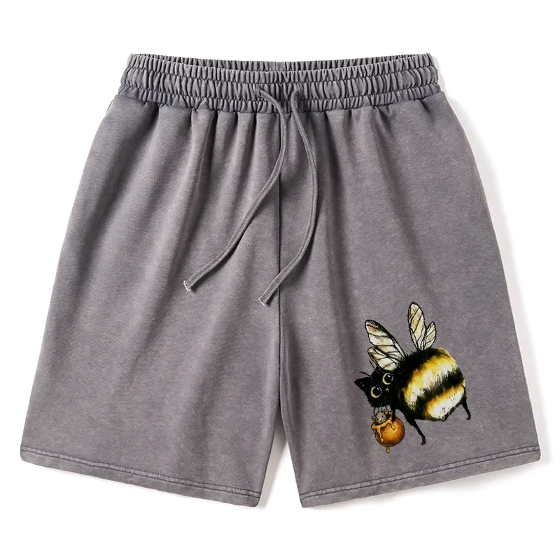 Tokyo-Tiger Cute Catbee Butt Washed Shorts