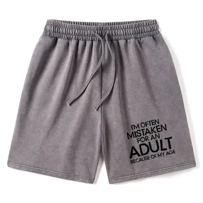 Tokyo-Tiger Old In Age But Young At Heart Washed Shorts