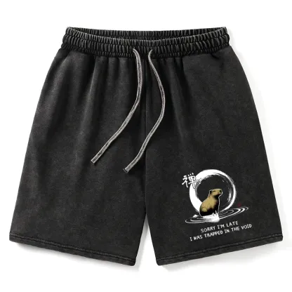 Tokyo-Tiger Zen Capybara Was Trapped In The Void Washed Shorts