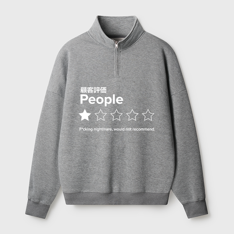 Tokyo-Tiger Evaluation People Half Zip Fleece Sweatshirt