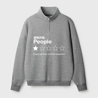 Tokyo-Tiger Evaluation People Half Zip Fleece Sweatshirt