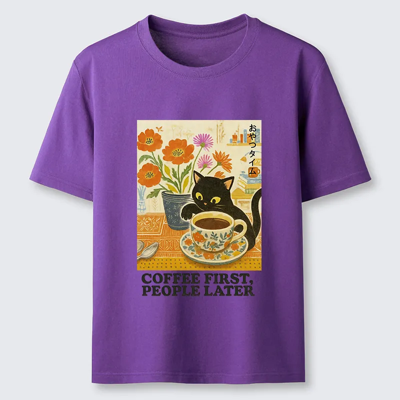 Tokyo-Tiger Kitten Drinks Coffee First Classic T-Shirt
