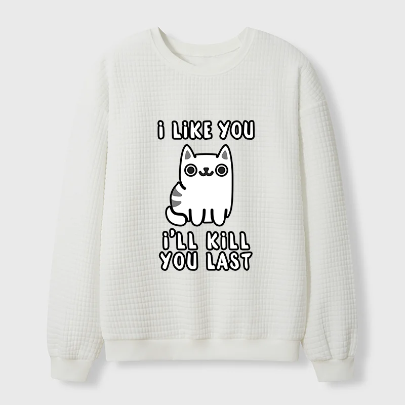 Tokyo-Tiger Cats And Humans Have A Love-hate Relationship Waffle Sweatshirt