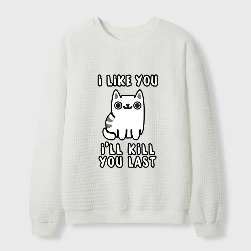 Tokyo-Tiger Cats And Humans Have A Love-hate Relationship Waffle Sweatshirt