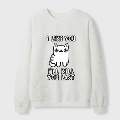 Tokyo-Tiger Cats And Humans Have A Love-hate Relationship Waffle Sweatshirt