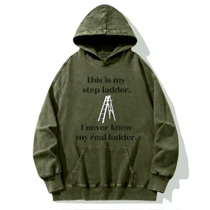 Tokyo-Tiger A Real Ladder Funny Washed Hoodie