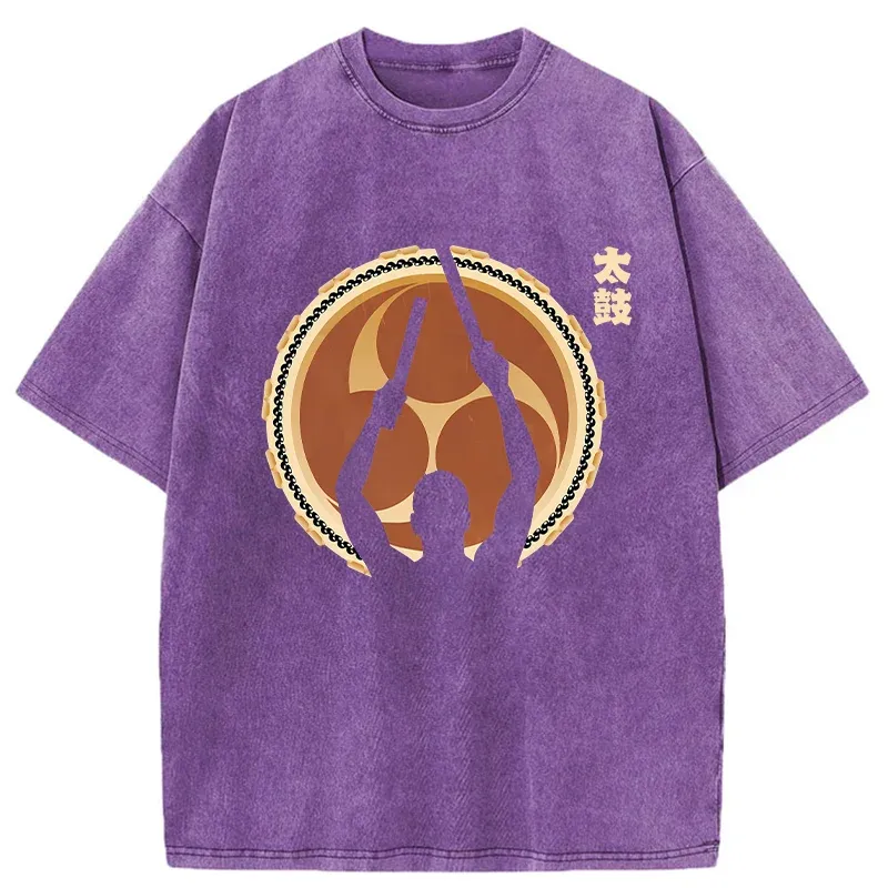 Tokyo-Tiger Japanese Drums Washed T-Shirt