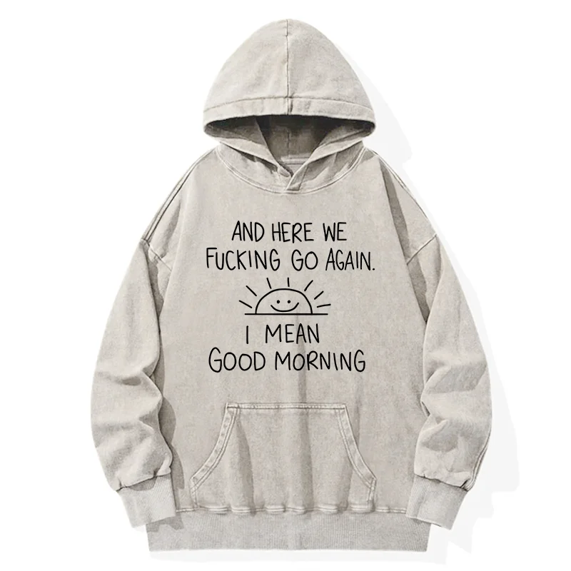 Tokyo-Tiger Different Meanings Of "Good Morning" Washed Hoodie