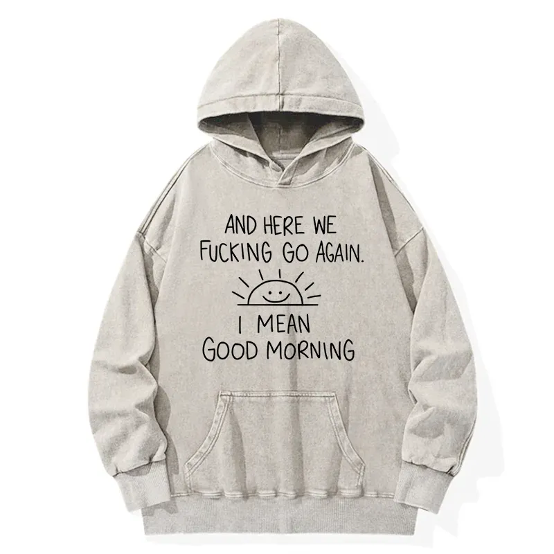 Tokyo-Tiger Different Meanings Of "Good Morning" Washed Hoodie